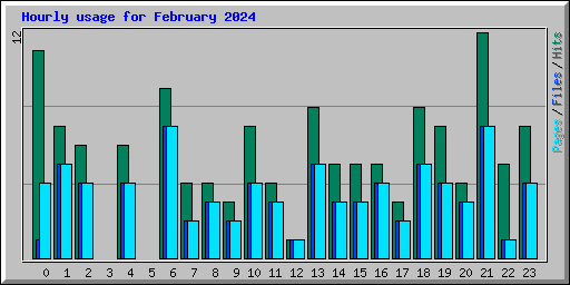 Hourly usage for February 2024